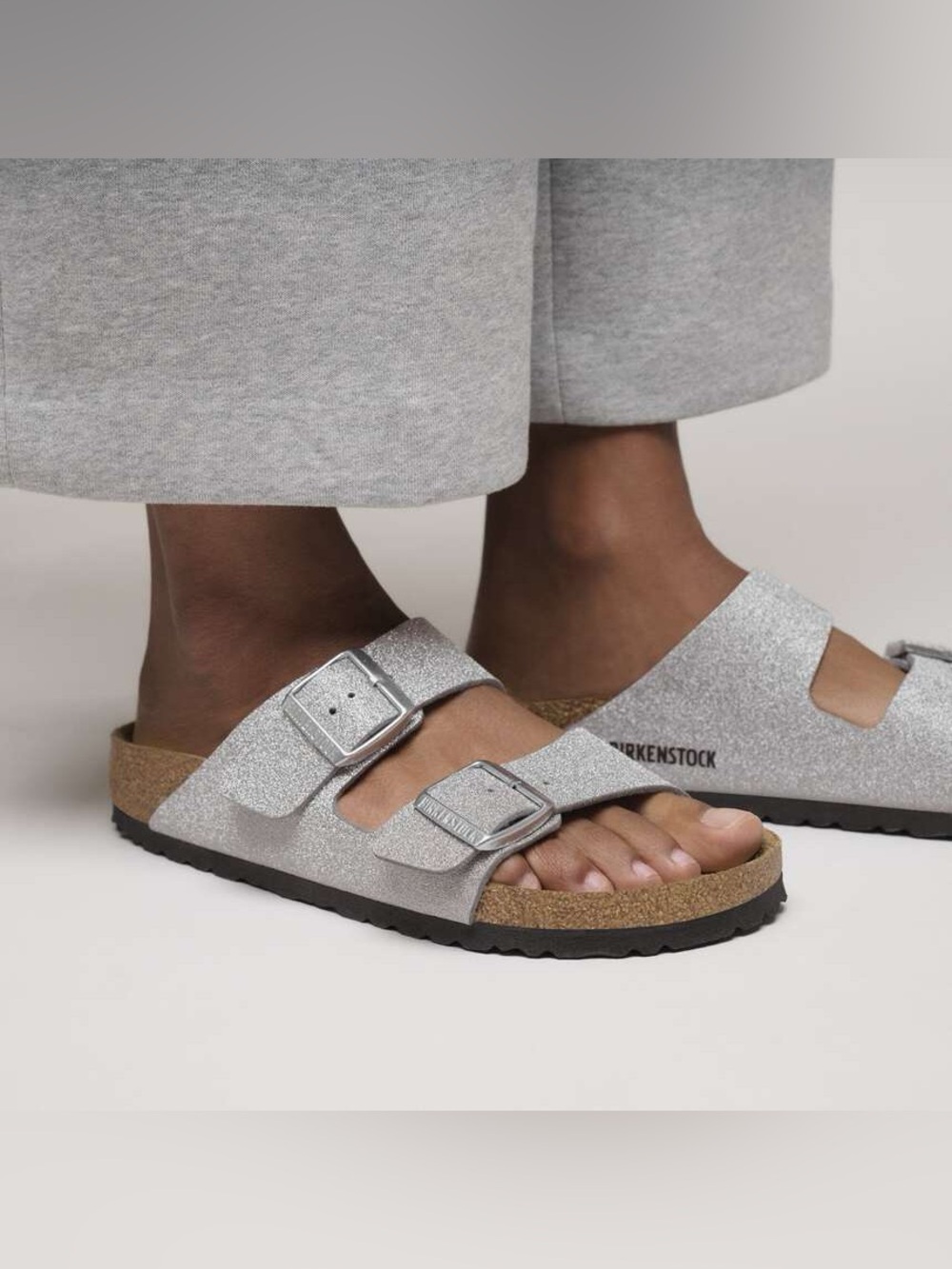 Birkenstock Arizona Sparkly Silver Sandals new
